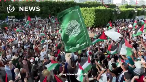 Tunisians demonstrate in support of Gaza