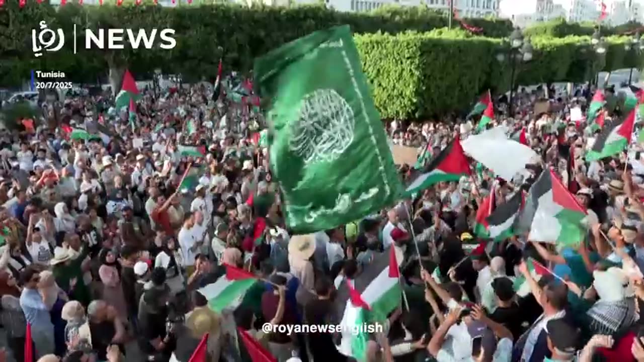 Tunisians demonstrate in support of Gaza