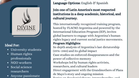 Empower Change: Human Rights & Social Justice Program in Argentina with Divine Associates Ltd
