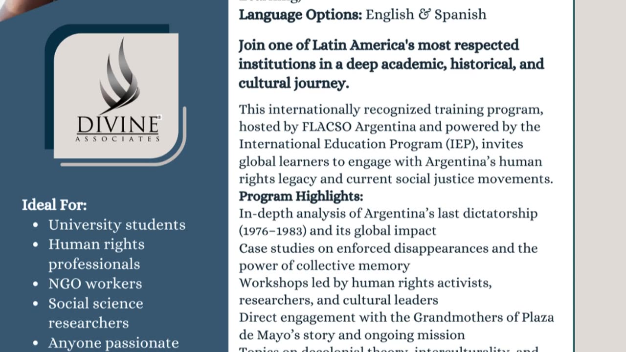 Empower Change: Human Rights & Social Justice Program in Argentina with Divine Associates Ltd