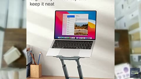 tounee Telescopic Laptop Stand for Desk with 360° Swivel Base, Sit to Stand, Hei