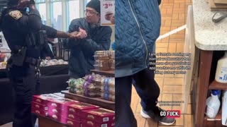 Video is blowing up online of a creep at a gas-station store who randomly targeted a woman