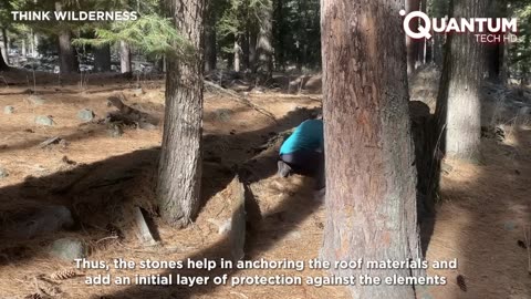 Man Builds Survival STONE SHELTER in the Forest Start to Finish by @thinkwilderness