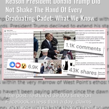 Was A 'Silent Revolt' Reason President Donald Trump Did Not Shake The Hand Of Every West Point Cadet