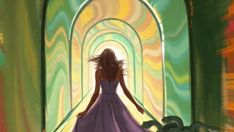 The Art of Movement: Flowing Dress in a Painted World