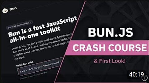 Bun Crash Course ⚡ JavaScript Runtime, Bundler & Transpiler Tutorial