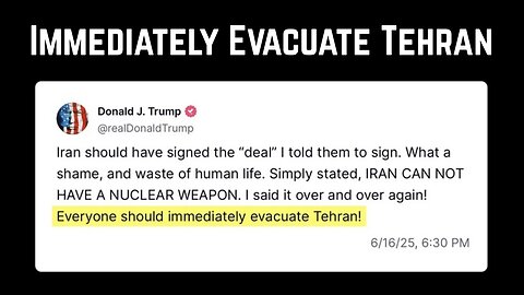 Donald Trump “Immediately Evacuate Tehran” Commentary by Frankie Stockes
