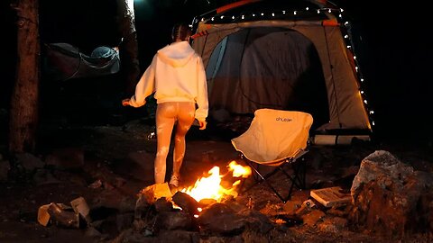 ⭐ Beautiful Girl SOLO Camping in the Forest Cozy Tent & ASMR Wilderness