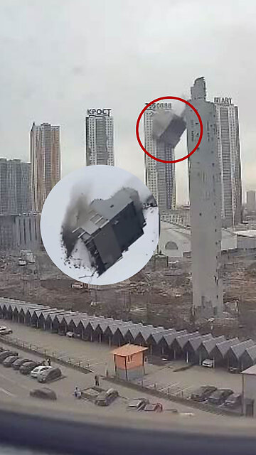 Cae un fragmento gigante de una antigua estación de esquí y daña todo a su alrededo