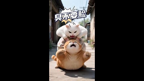 funny orange cat AI video