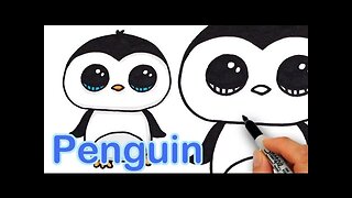 How to Draw a Cute Cartoon Penguin Easy step by step