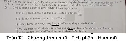Cho một vật đang chuyển động thẳng đều với vận tốc bằng 108 (km/h) thì đi vào