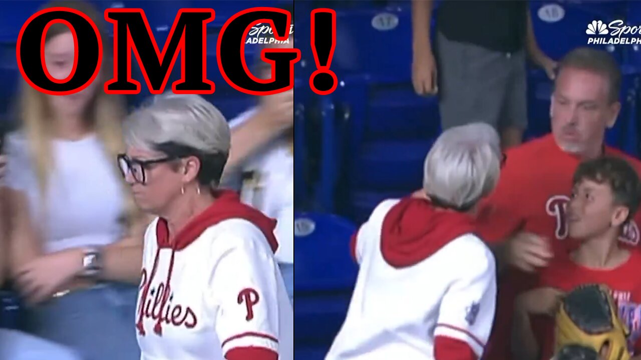 Phillies Karen GOES VIRAL! STEALS home run ball from LITTLE BOY at Phillies vs Marlins game!