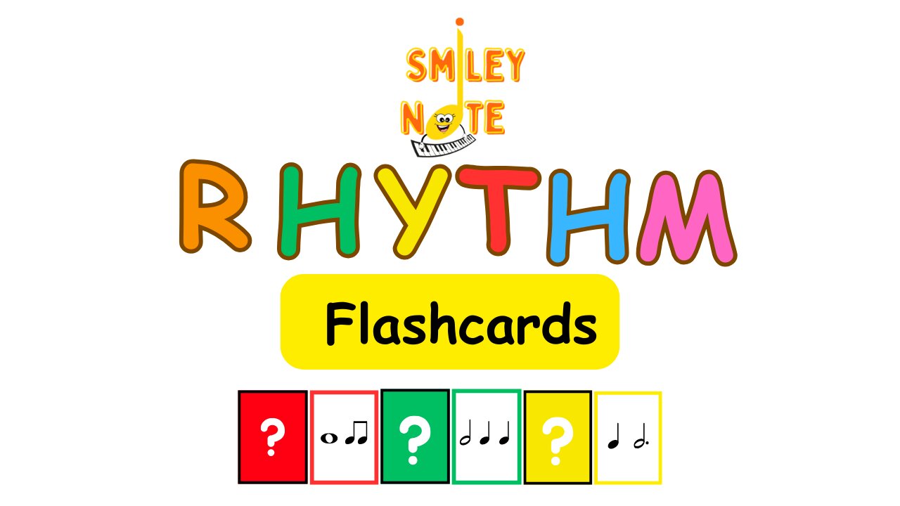 🎵 Rhythm for Kids – Rhythm Flashcards 🥁 | Fun Music Activities for Children with Smiley Note