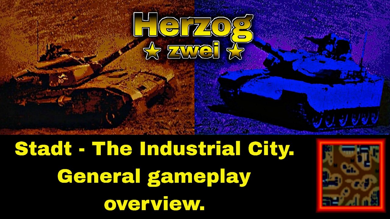 Switch Herzog Zwei G1, 2P splitscreen gameplay on Stadt: The game's easiest map.