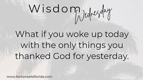 Wisdom Wednesday