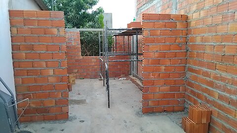 Renovating my house beginning of the wall where there will be a door and continuation of the wall