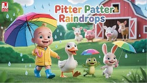 Pitter Patter Raindrops ☔| Rainy Day Rhyme for Kids 😊