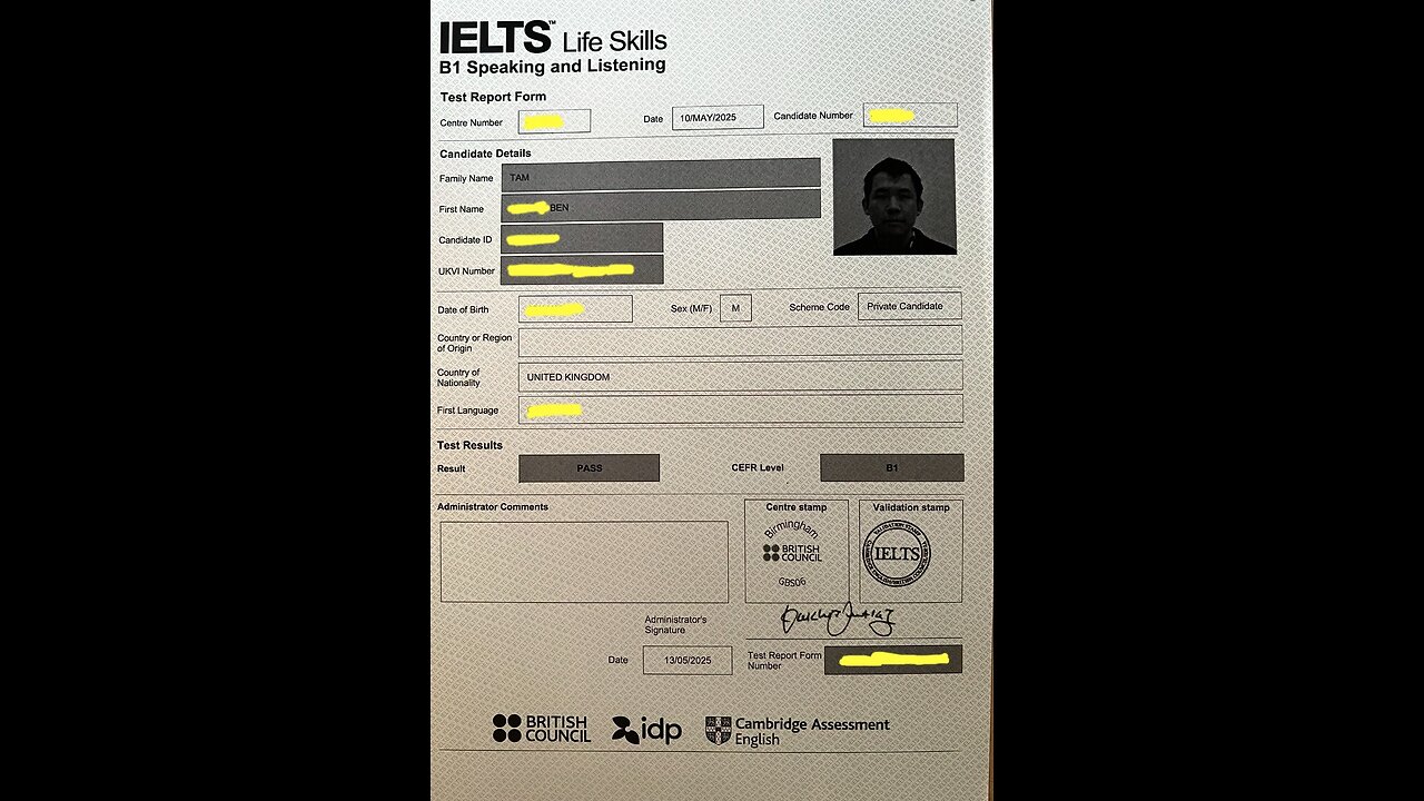 Share the experience and tips about taking IELTS Life Skills B1 test