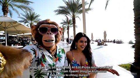 monkey vlogging in Dubai
