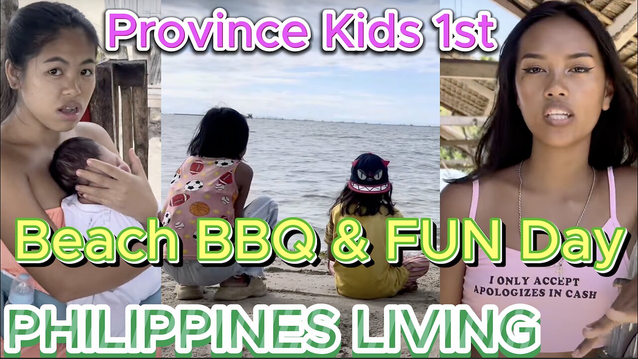 🇵🇭 Filipina Barbie Take Province Kids 1ST Beach BBQ Time! Off Grid Island Family Living Philippines