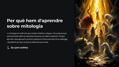 Per que hem d'aprendre sobre mitologia