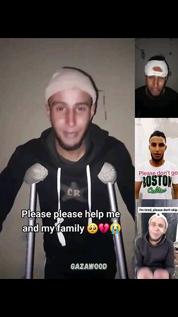 Donate more NOW! After 3 different head injuries, this poor Gazan man is now on crutches. Oyyyy