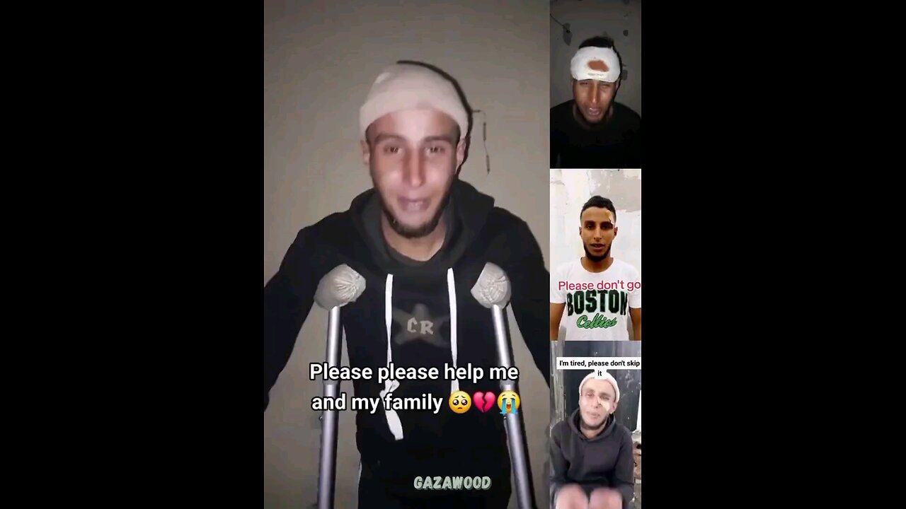Donate more NOW! After 3 different head injuries, this poor Gazan man is now on crutches. Oyyyy