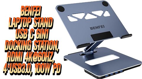 BENFEI Laptop Stand w/USB-C 6 in 1 Hub and HDMI Port