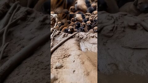 The puppy lives and waits for its master.
