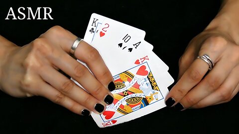 ASMR Playing Card Sounds (whispers, tapping, scratching, drumming)