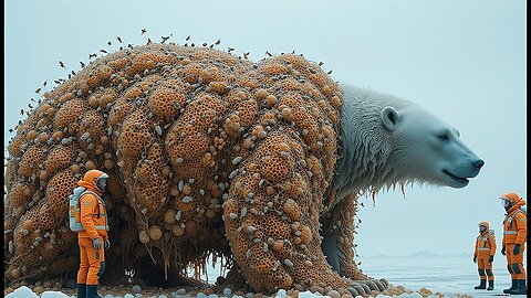 POLAR BEAR covered in millions of barnacles and parasites Rescued by Heroes.