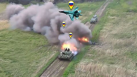Russian Su-34 Deploys FAB-3000 Bomb to Destroy Ukrainian Krab Howitzer Convoy