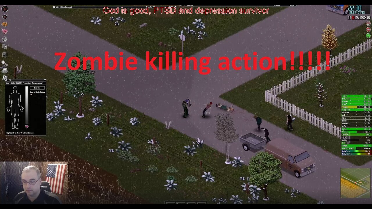 Project Zomboid, clearing cities.....and RedSixerFan music.