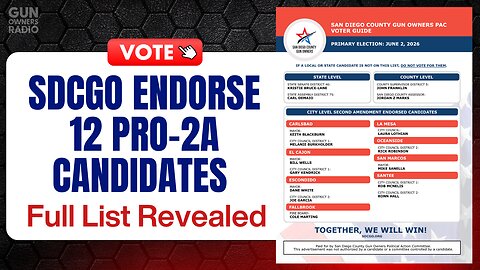 San Diego Gun Owners Endorse 12 Pro-2A Candidates - Full List Revealed