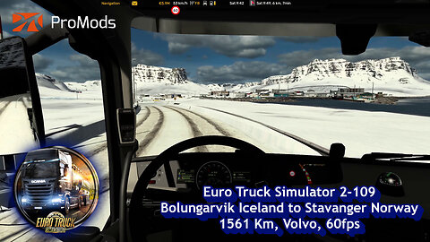 Euro Truck Simulator 2-109, Bolungarvik Iceland to Stavanger Norway, 1561 Km, Volvo, 60fps