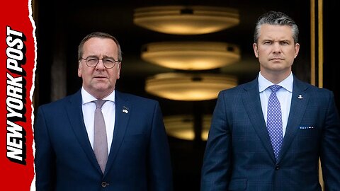 Secretary Hegseth greets German Minister of Defense Boris Pistorius