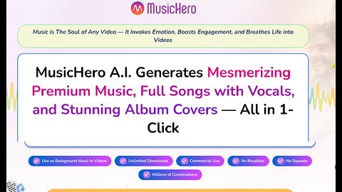 MusicHero AI: AI Create Mesmerizing Premium Music, Complete Vocal Tracks, and Stunning Album Covers