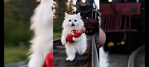 “Cat Saves Baby from Car Accident on Train Track | Emotional Rescue Story”
