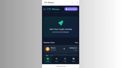 new mining mini app bot telegram ctc miners