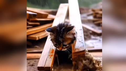 The poor cat reminds his good days of life 😭
