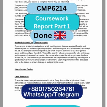 Student Work (Report) | CMP6214 Part 1 LearnAnywhere UX Coursework | Birmingham City University
