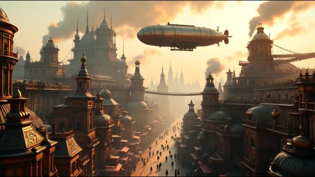 AI Journey Steampunk Civilization _ AI Video _aivideo(720P_HD)