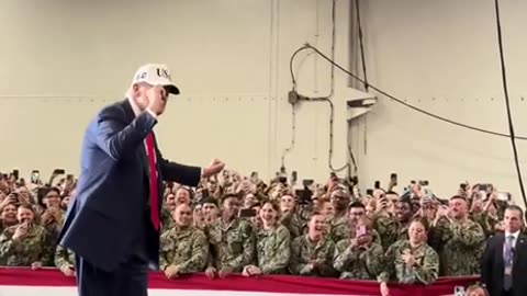 Trump Does His Famous ‘Trump Dance’ For Service Members in Japan