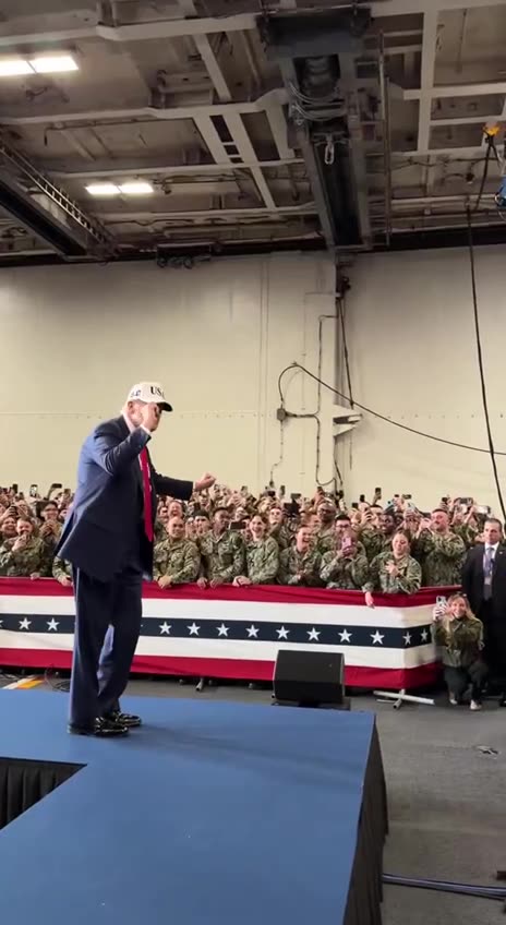 Trump Does His Famous ‘Trump Dance’ For Service Members in Japan