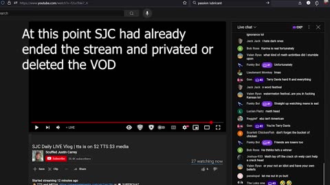 SJC aka Scuffed Justin Carrey says Actionman raped a 12yo girl at Jack Doherty's