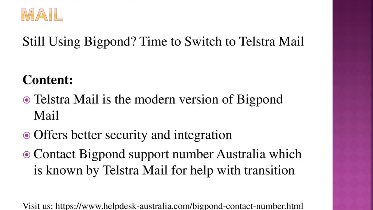 Bigpond Support Number Australia which is known by telstra mail