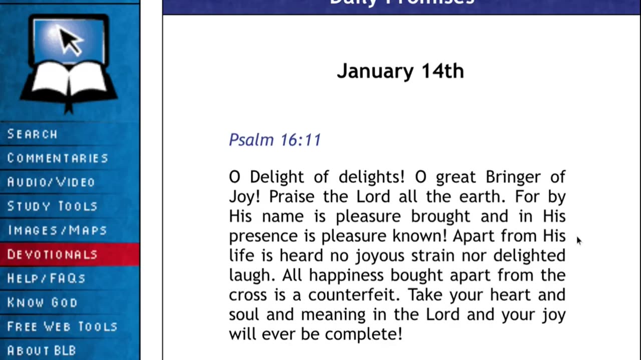 BLB Daily Promises January 14