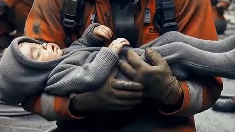 Moment of Hope Amid the Rubble😰 #shorts #ai #funny #animation #cuteanimals #cartoon #cute