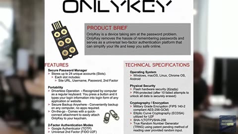 OnlyKey FIDO2 / U2F Security Key and Hardware Password Manager | Universal Two F
